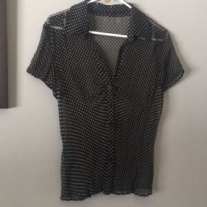 Cute! Sheer Dressy Polkadot Top.